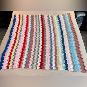 Homemade Crochet Multicolor Lap Blanket 47”x48”